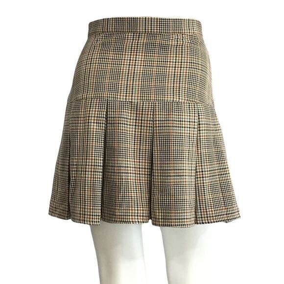 BB Dakota by Steve Madden Brown  Check The Time Mini Skirt New Size 2 - Picture 1 of 10
